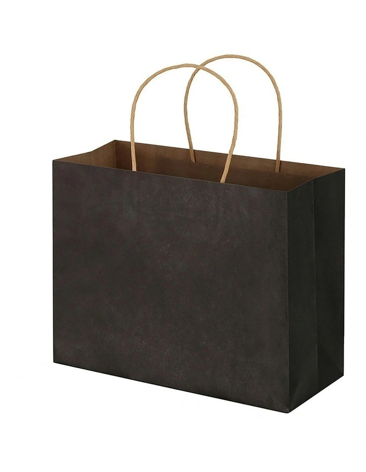 Reusable Soft Handle Bulk Paper Bags 50 Pieces in Black