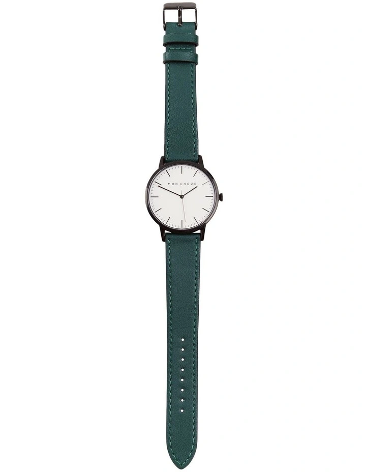 Classic Vine Grape Vegan Leather Watch 38mm in Noir