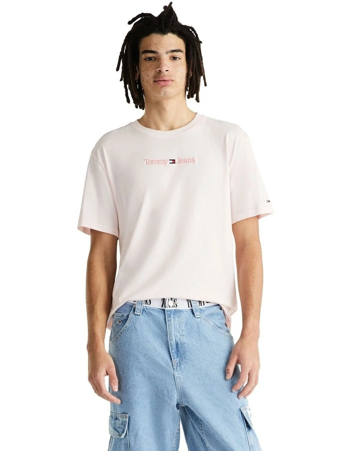 Classic Small Text Tee in Pink