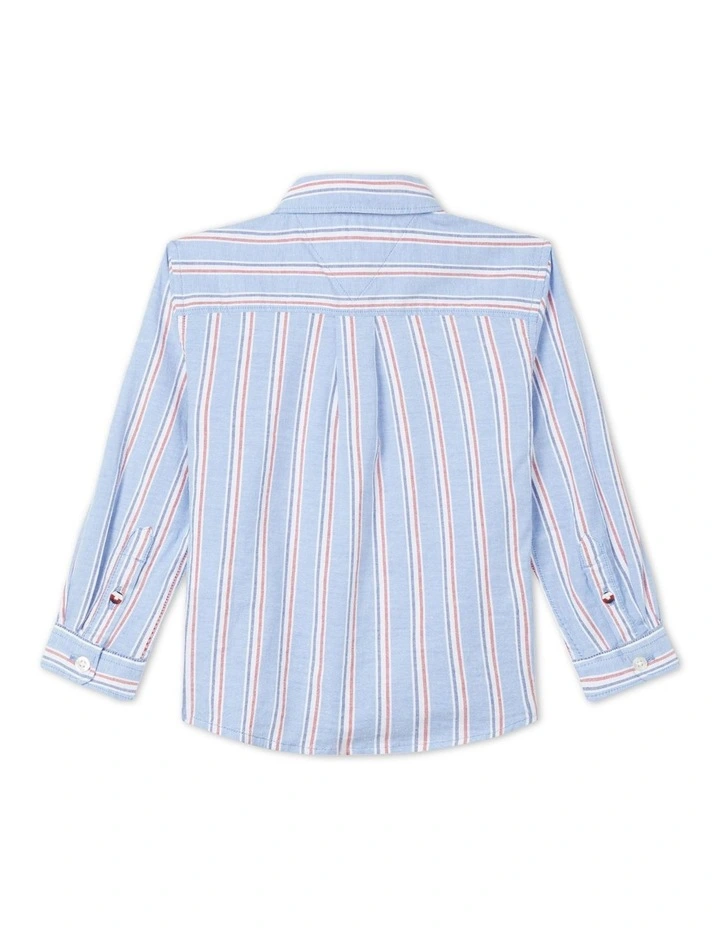 Essential Flex Ithaca Stripe Regular Shirt (3-7 Year) in Blue