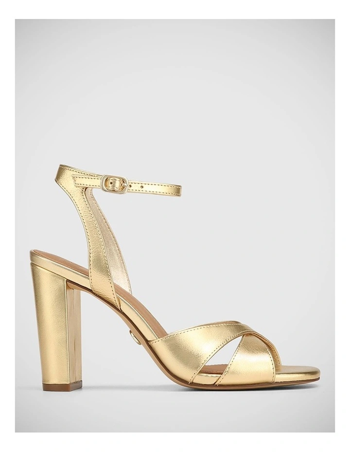 Rimini Metallic Leather Sandal in Gold