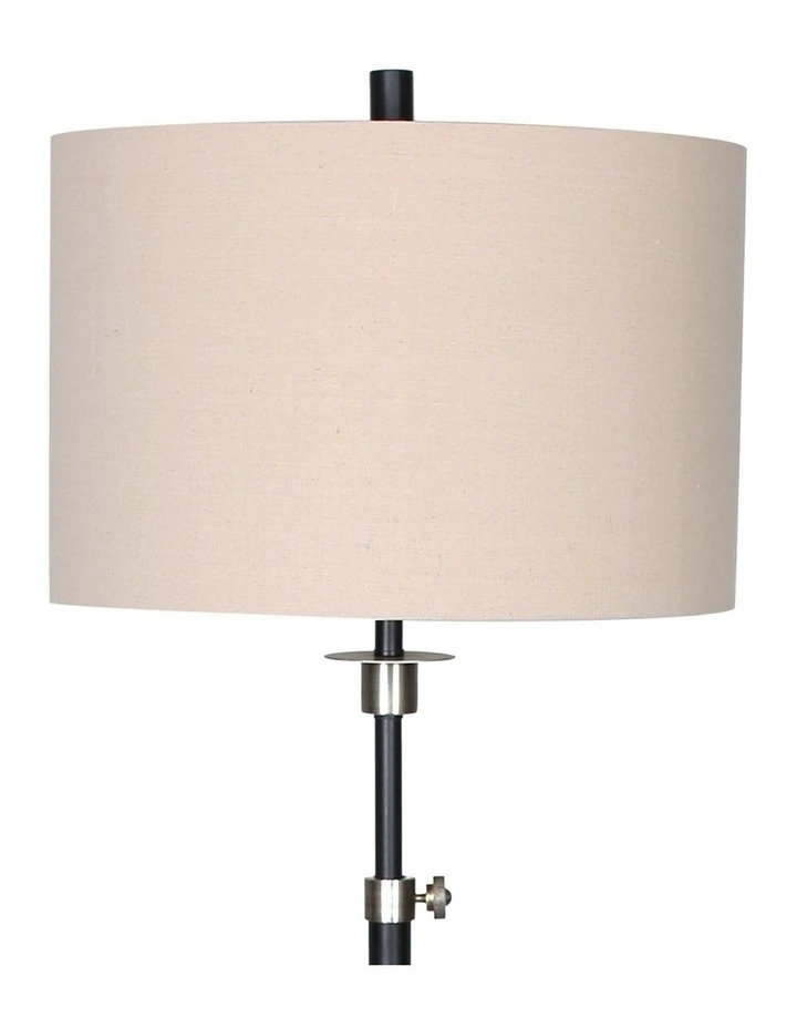 Metal Floor Lamp With Cream Fabric Shade