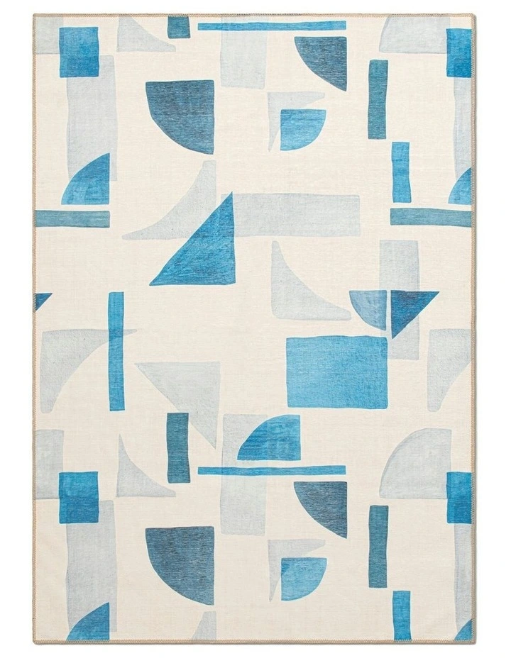 Play Washable Chenille Area Rug in Blue