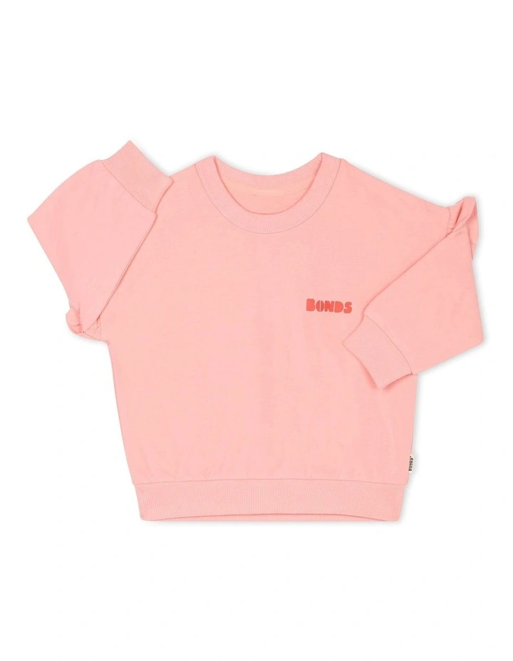 Baby Soft Threads Frill Pullover in Pink Souffle