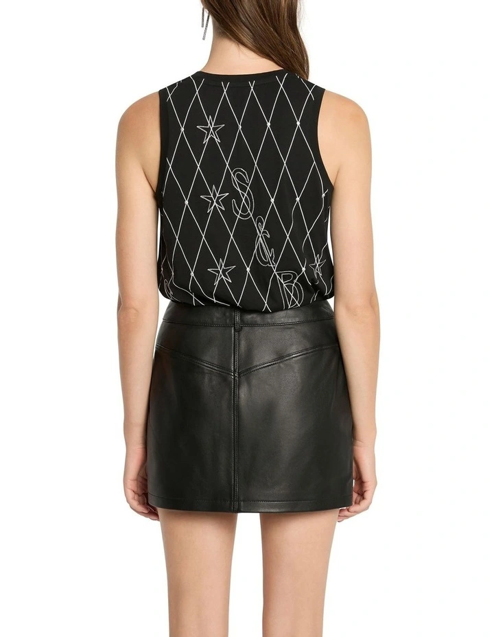 Mesh Memories Logo Tank in Black