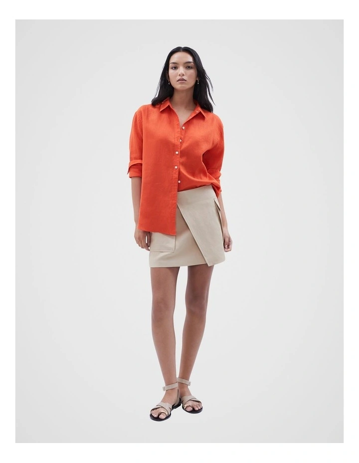 The Classic Linen Shirt in Orange
