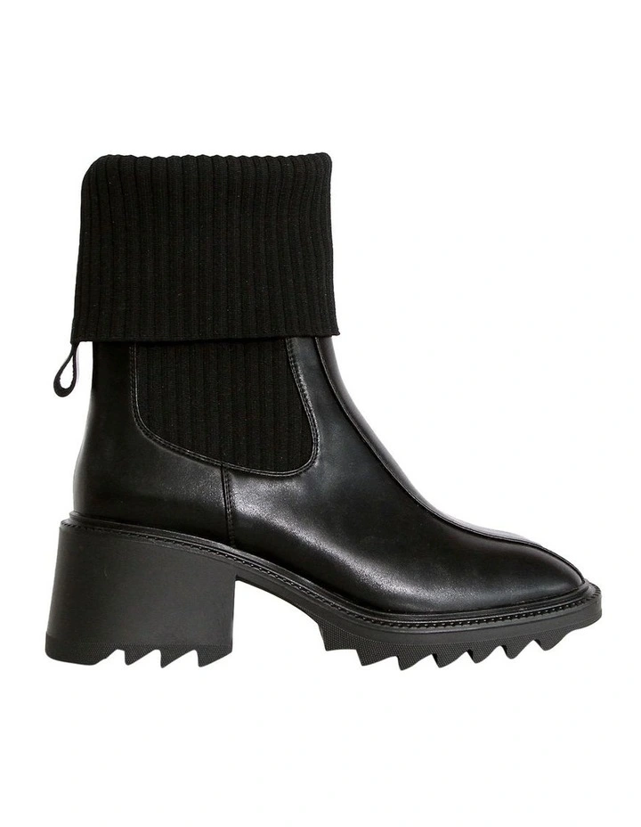 Perfect Illusion Knit Boot in Black
