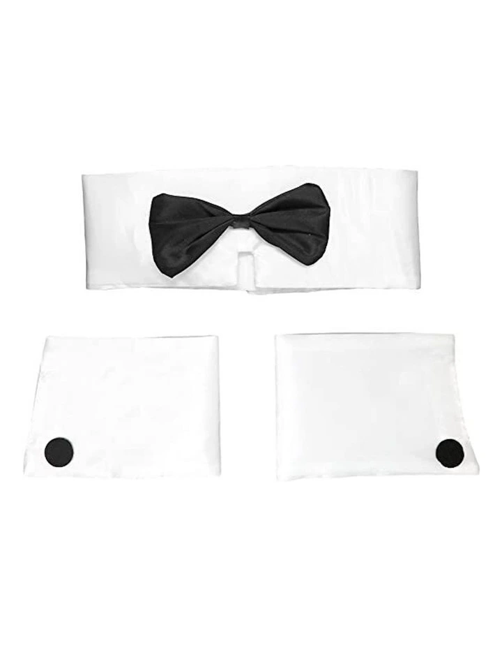 Cuffs Collar & Bow Tie Stripper Set Costume in Multi