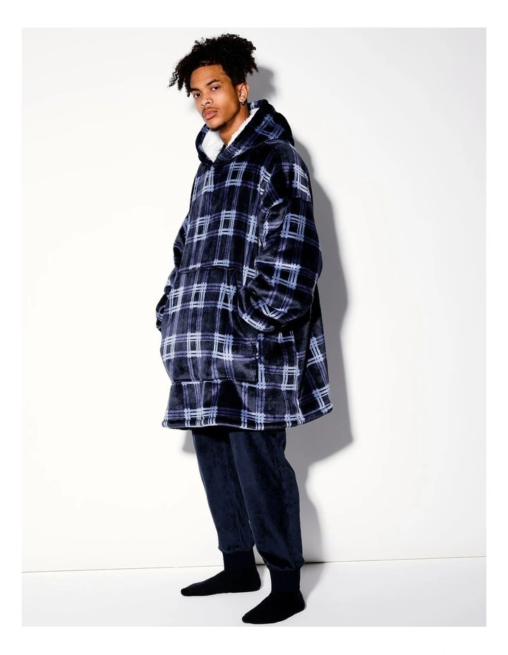 Check Oversized Sleep Hoodie