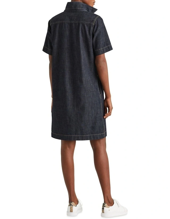 Denim Shift Dress Blue
