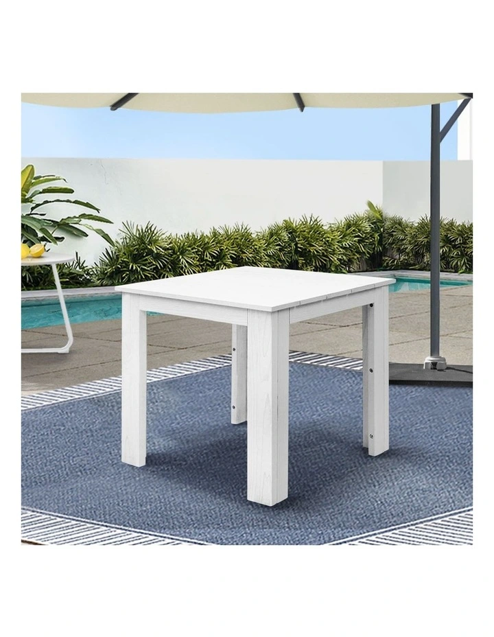 Outdoor Wooden Coffee Side Table in White