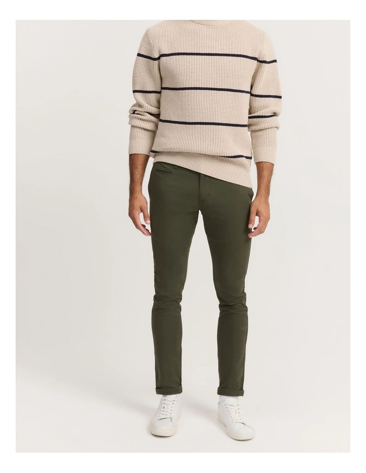Verified Australian Cotton Slim Fit Stretch Chino in Eden Green