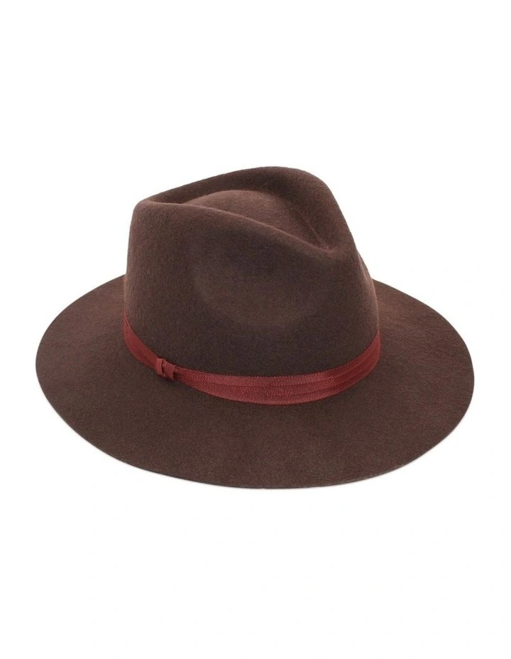 Thea Fedora Hat in Redwood