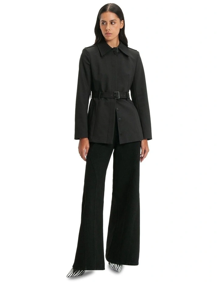 Longline Utility Jacket in Black