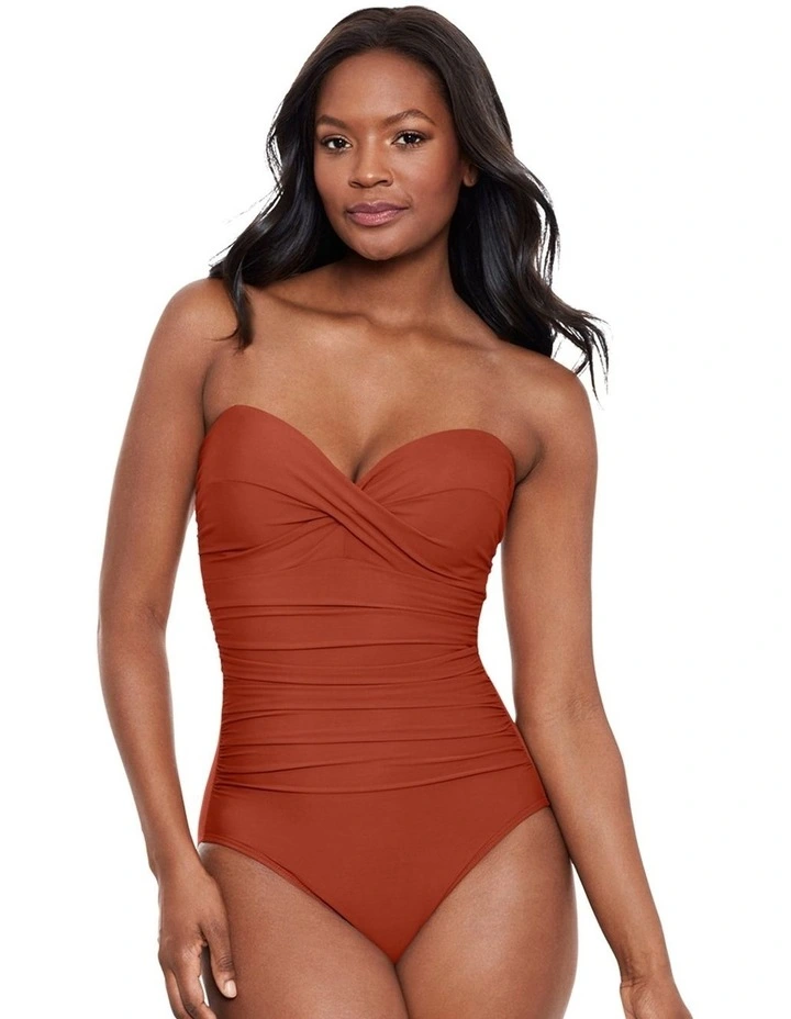 Rock Solid Madrid Strapless Shaping Swimsuit in Spice