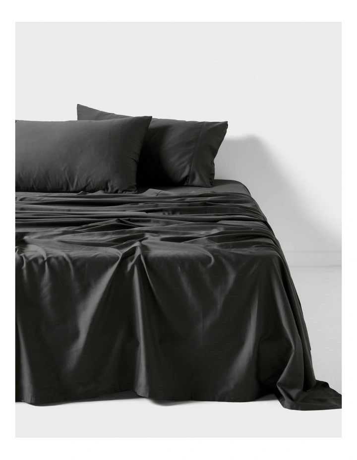 Nara Bamboo Cotton 400TC Sheet Set in Charcoal