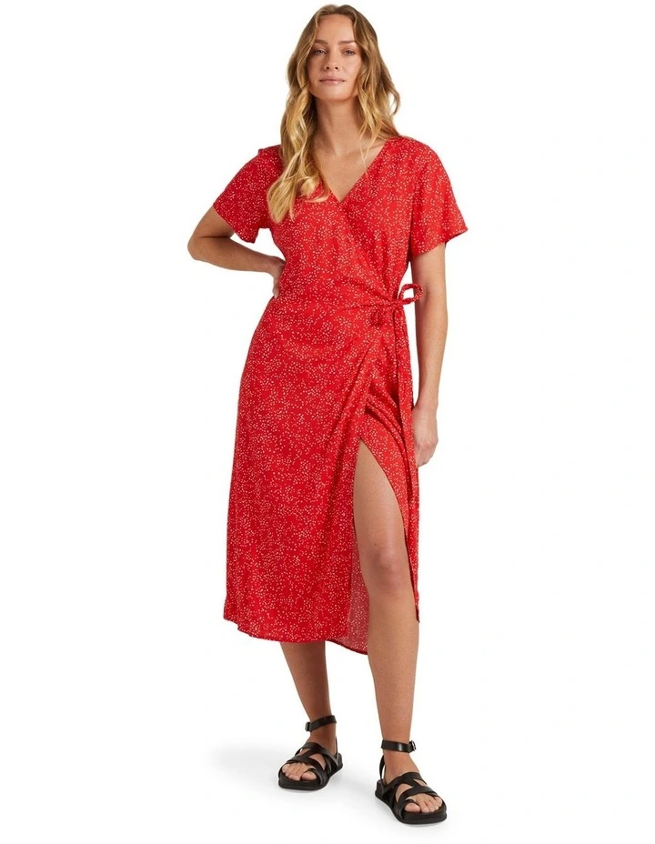 Indigo Sand Wrap Dress in Bittersweet Confetti