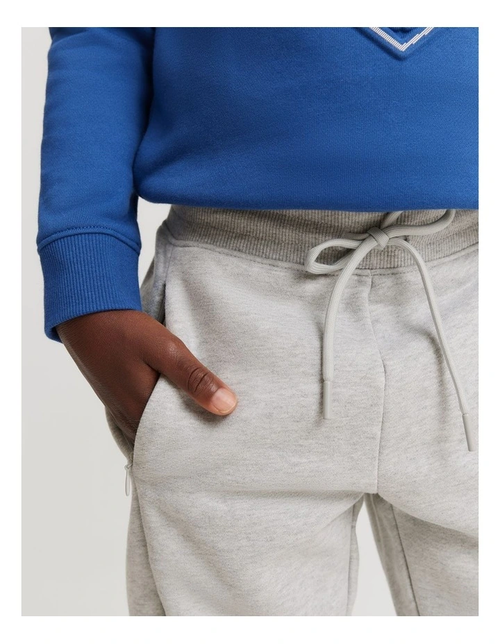 Soft Touch Track Pant in Light Grey Marle