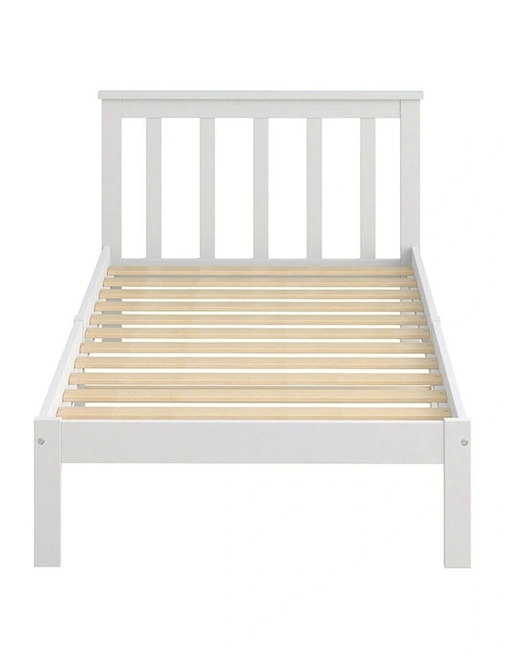 King Single Wooden Bed Frame in White