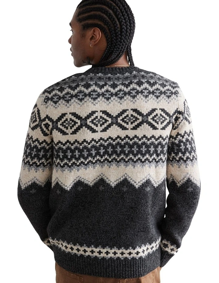 Super Soft Holiday Crewneck Sweater in Black