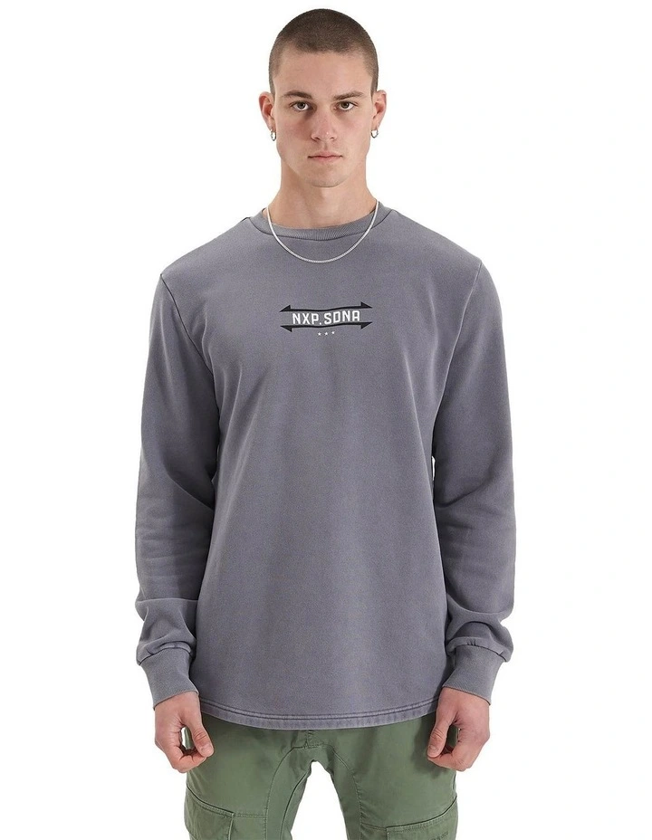 Chambers Dual Curved Sweater in Pigment Steel Grey
