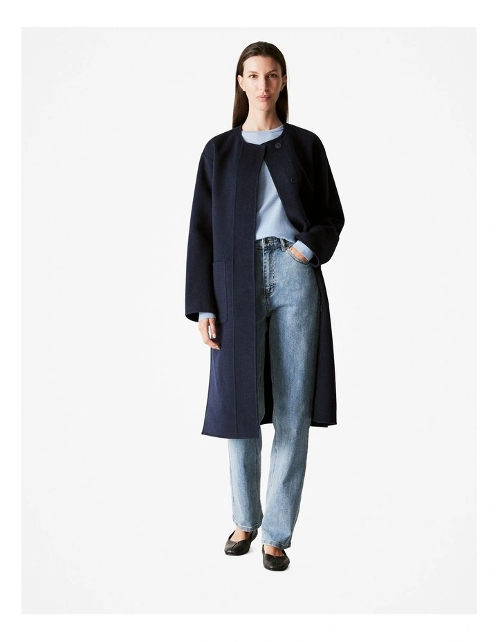 Merino Crew Neck Knit in Pale Blue