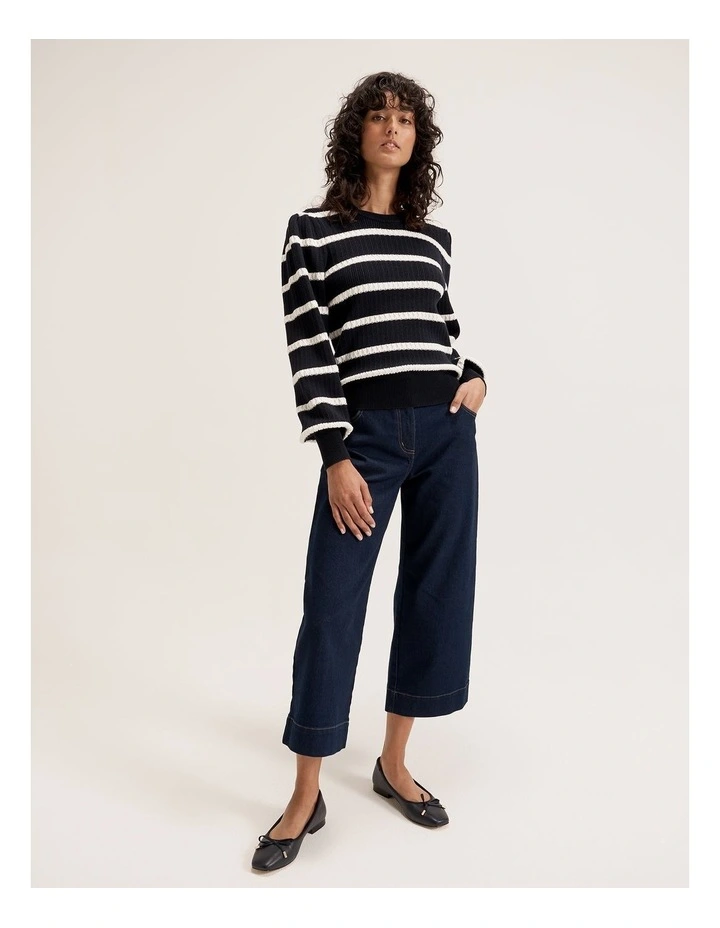 Sailor Stripe Jumper in Ink/Ivory