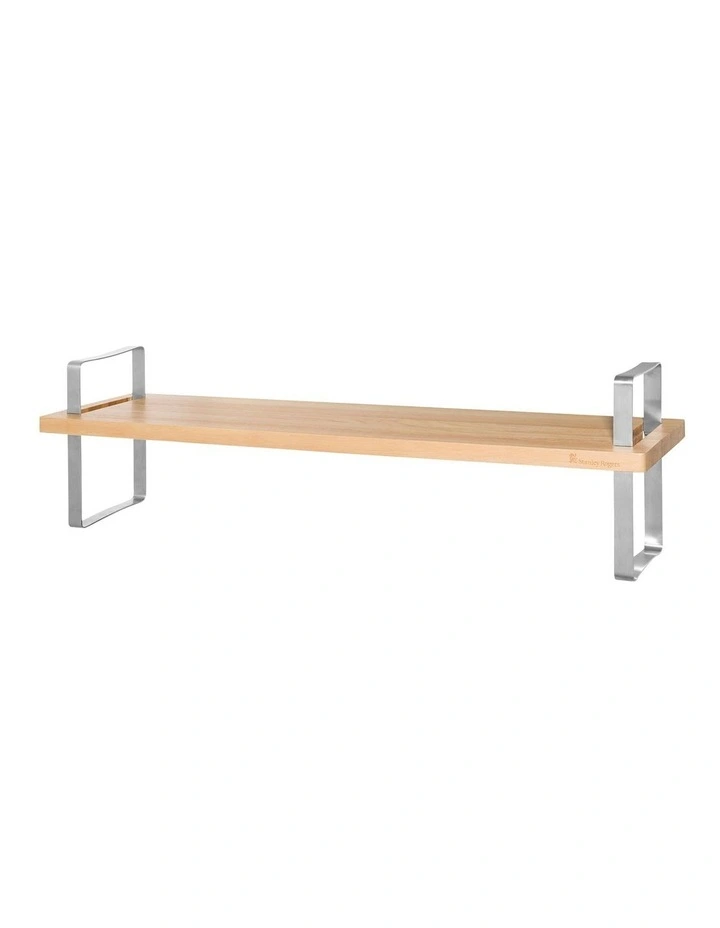 Multi Height Serving Board Large 75cm x 20cm in Natural/Stainless Steel