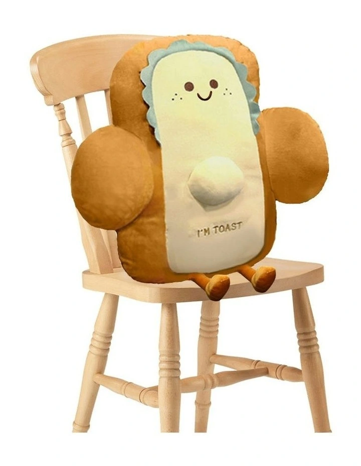 Smiley Face Toast Bread Cushion Stuffed Car Seat Plush 58cm in Beige