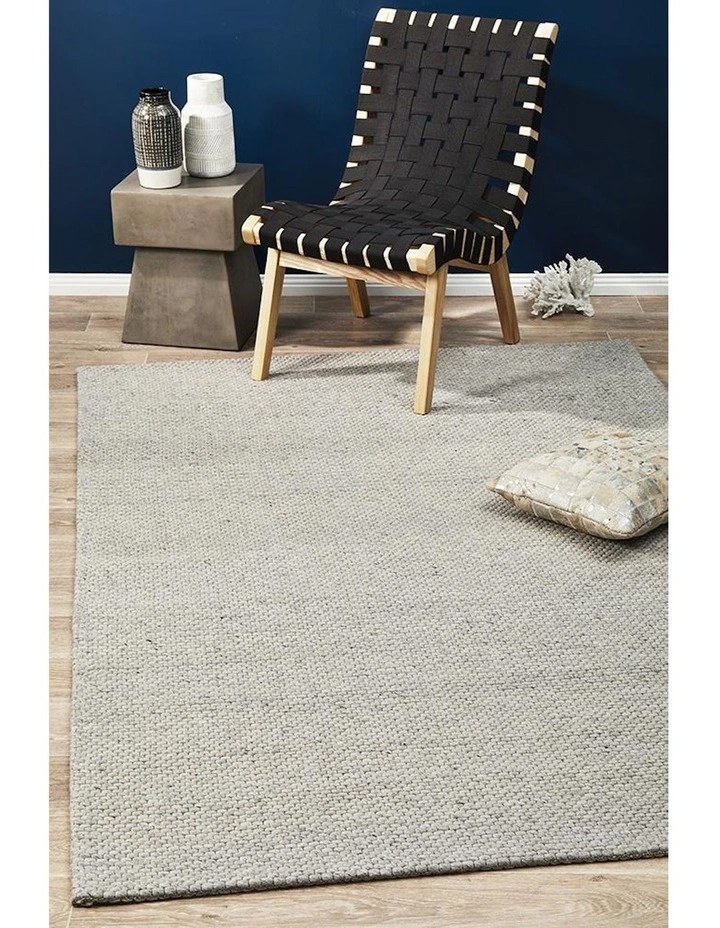 Studio Oskar Felted Wool Striped Rug in Grey
