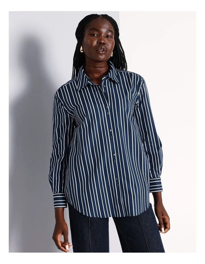 Organic Cotton Shirt in Navy