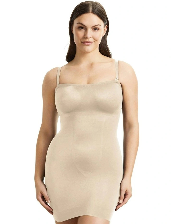 Sleek Essentials Convertible-to-Strapless Shaper Slip in Warm Beige