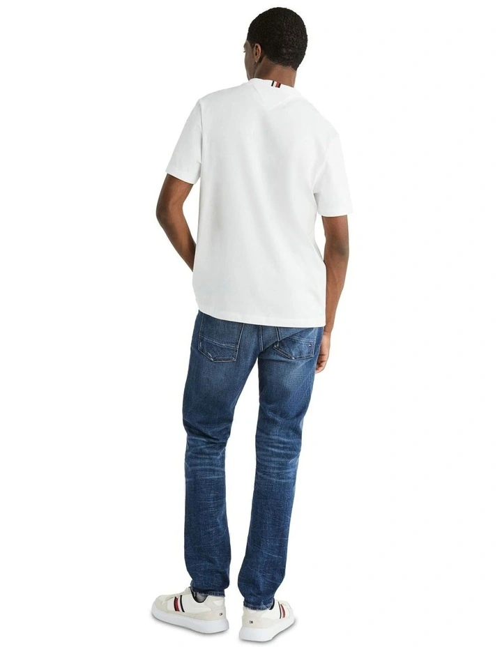 Monotype Graphic Chest Stripe Tee in White