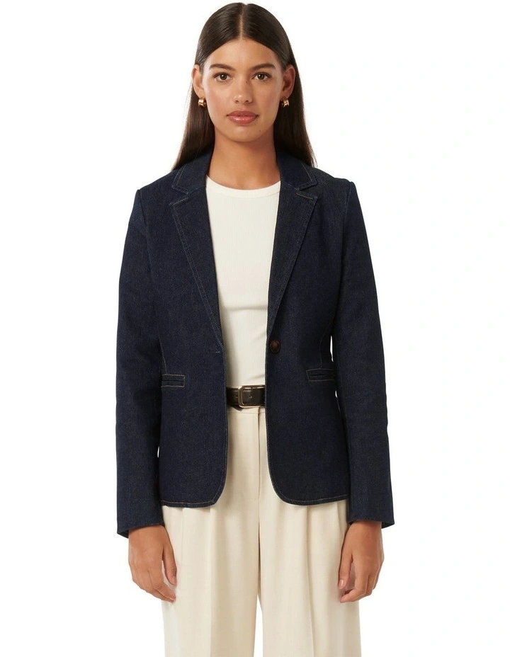 Florence Denim Blazer in Blue