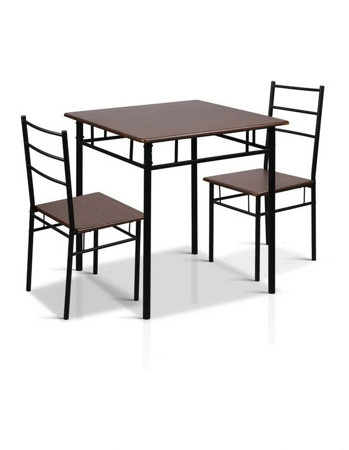 Dining Table And Chairs Set of 3 in Walnut