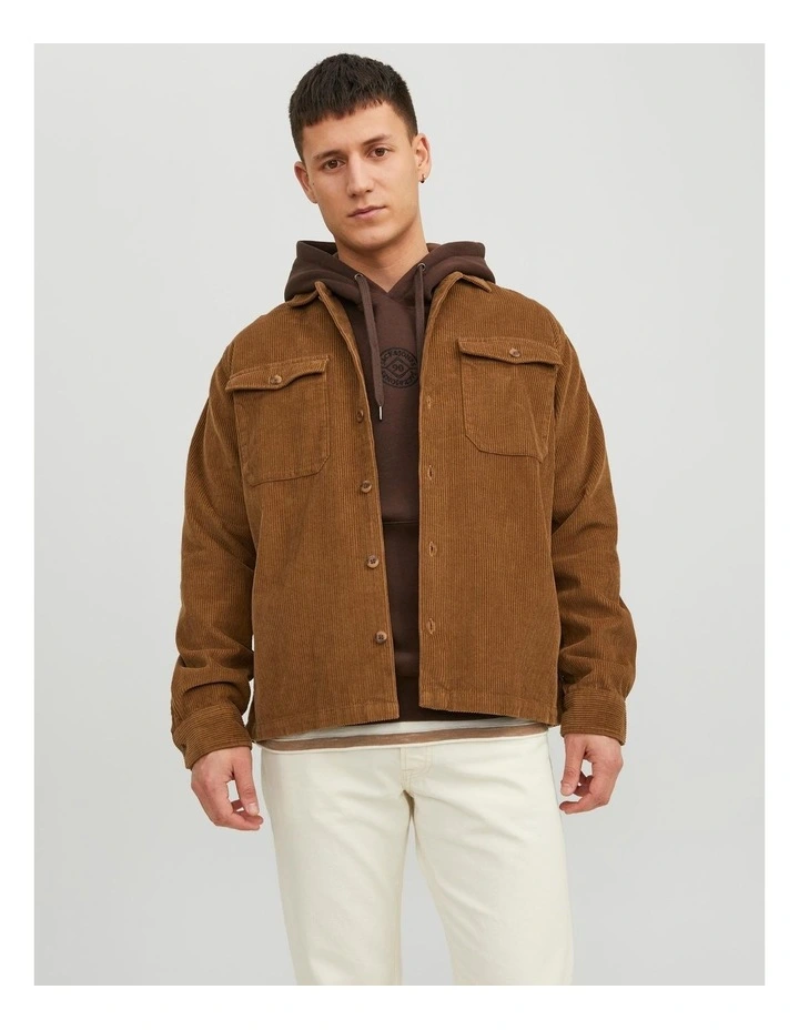 Dallas Corduroy Overshirt in Tan