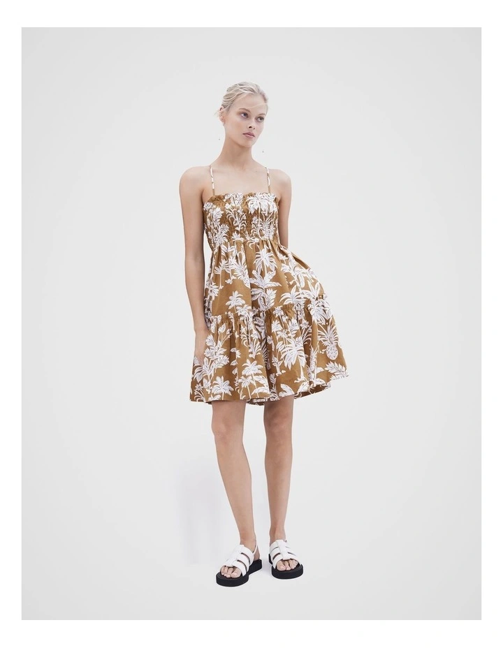 Linen Shirred Dress in Assorted