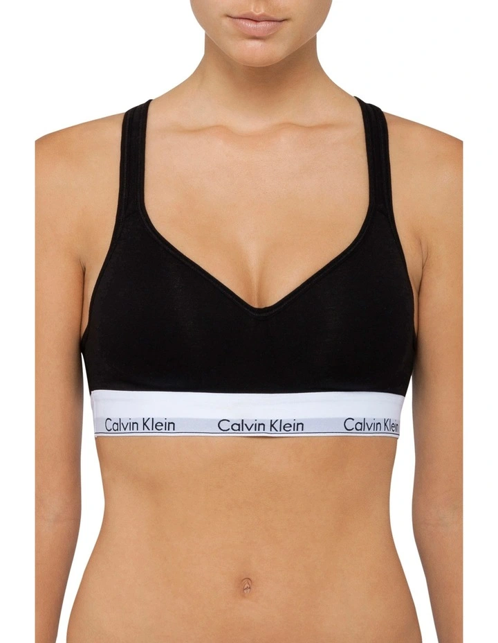 Modern Cotton Lightly Lined Bralette In Black