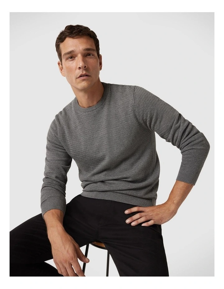 Classic Crew Neck Jumper in Charcoal