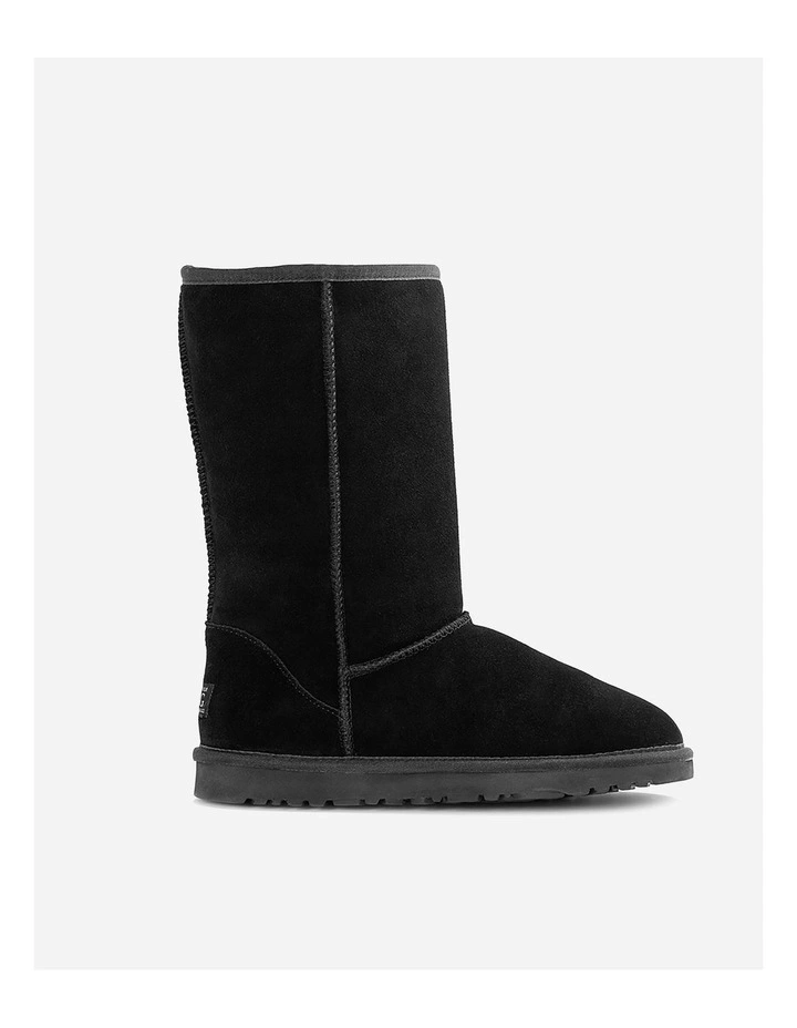 Genuine Australian Sheepskin Long Classic Suede Boots in Black