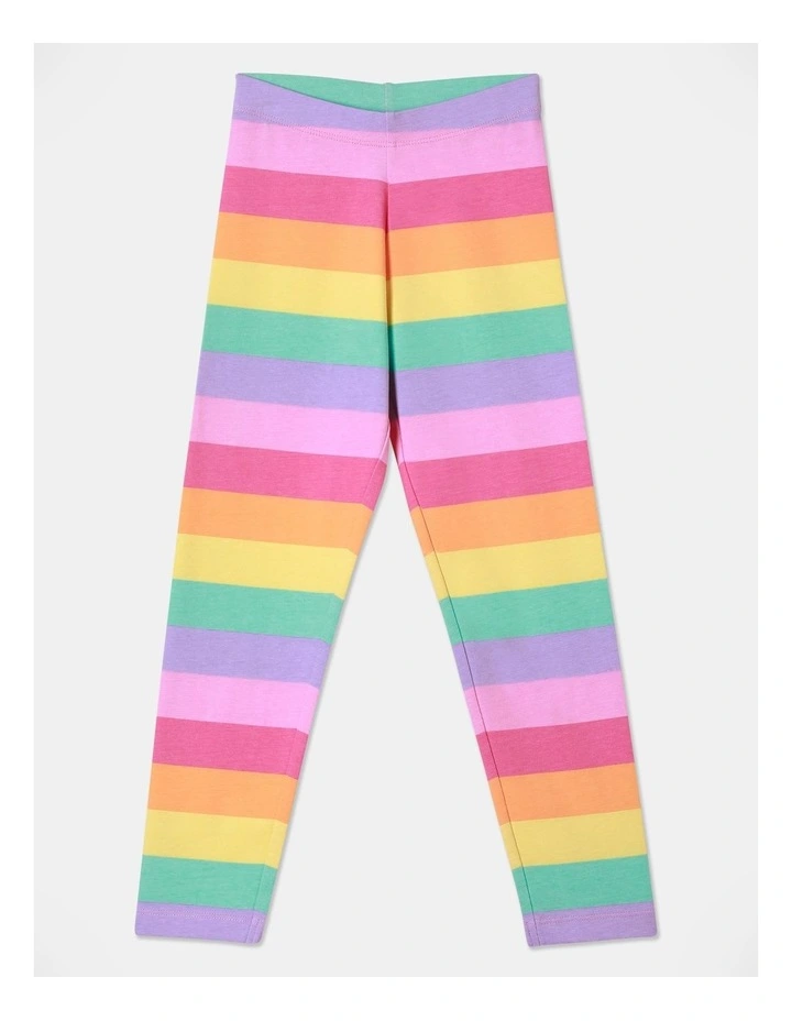 Essential Rainbow Stripe Legging in Rainbow