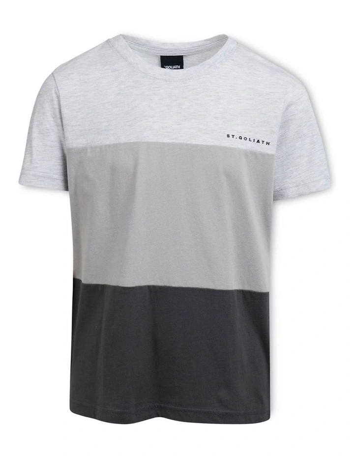 Colour Block Tee (3-7 Years) in Grey Marle
