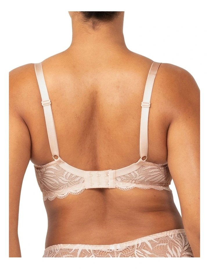 Essential Lace Balconette Wired Padded Bra in Nude Pink