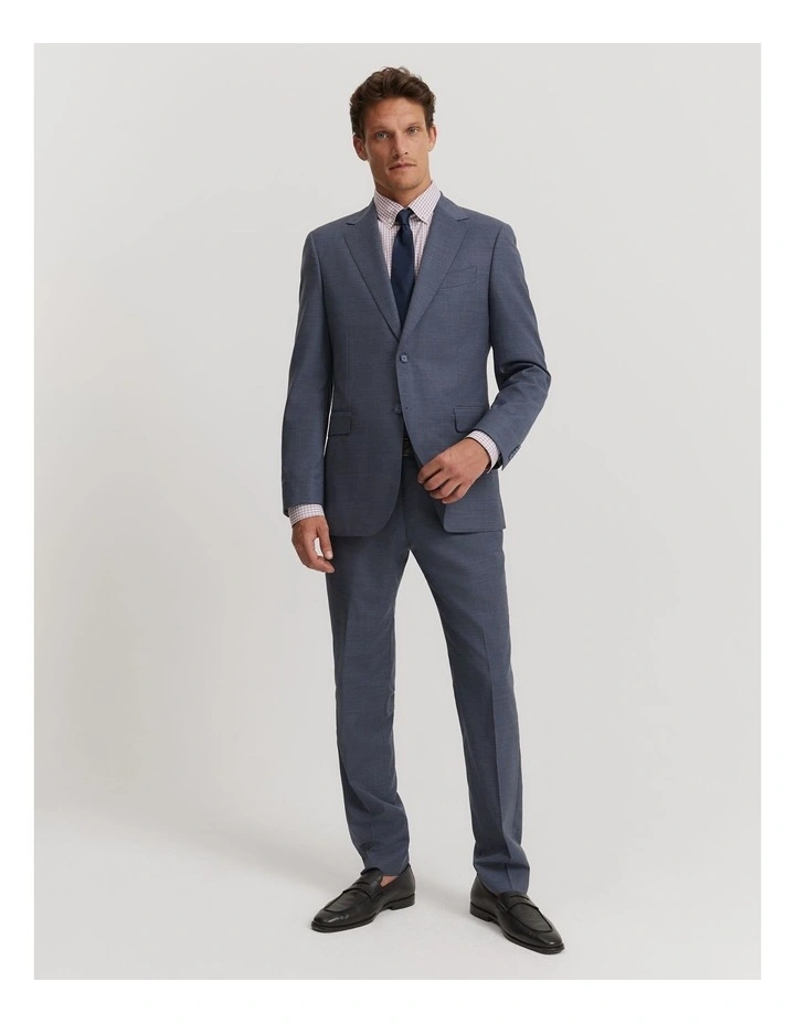 Regular Fit Puppytooth Travel Jacket in Blue