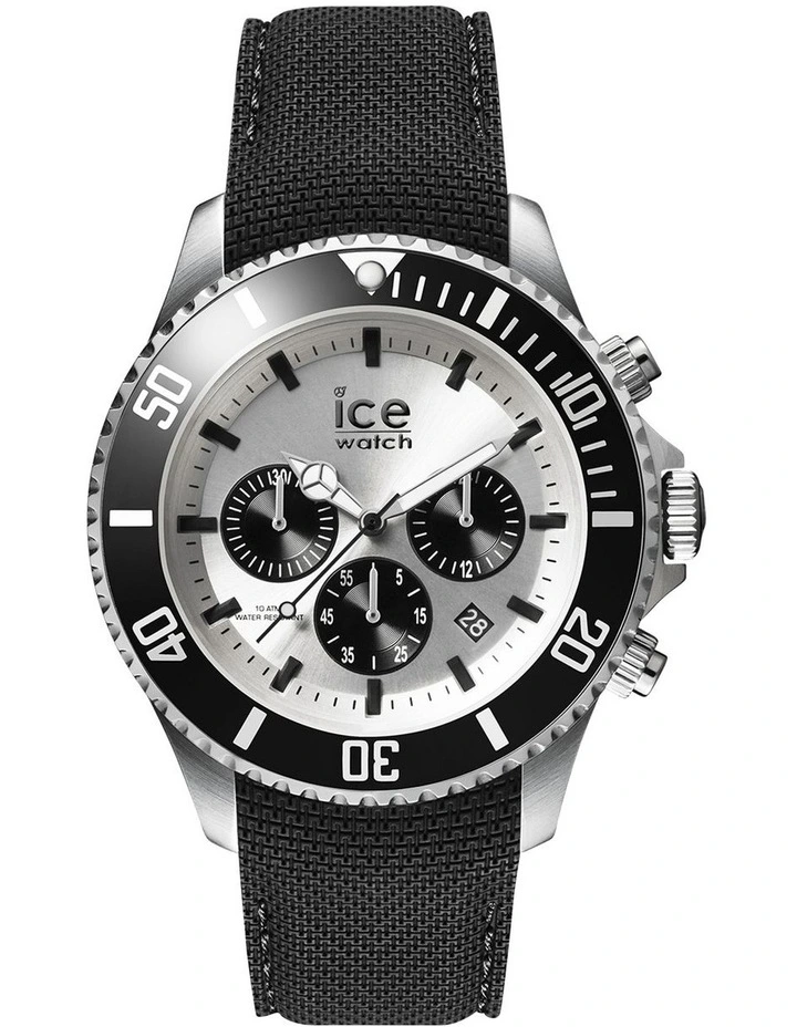 Ice Steel Large Black Silicone Chronograph Watch