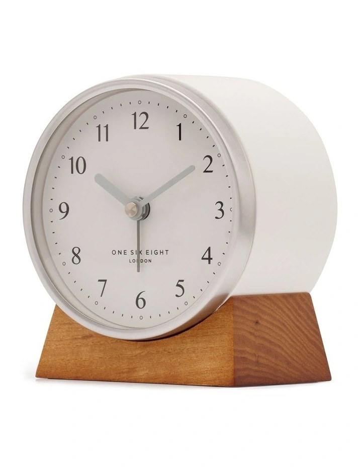 Nina White Silent Alarm Clock