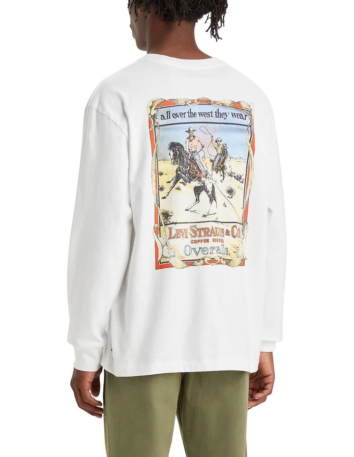 Graphic Authentic T-Shirt in Western Cowboy White