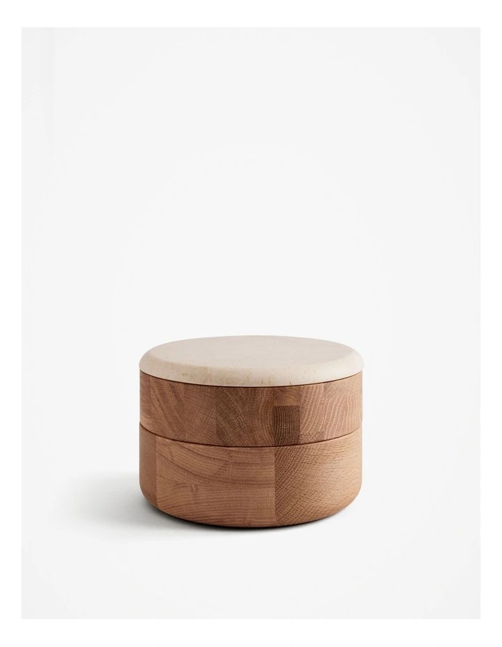 Ally Large Round Jewellery Box in Beige