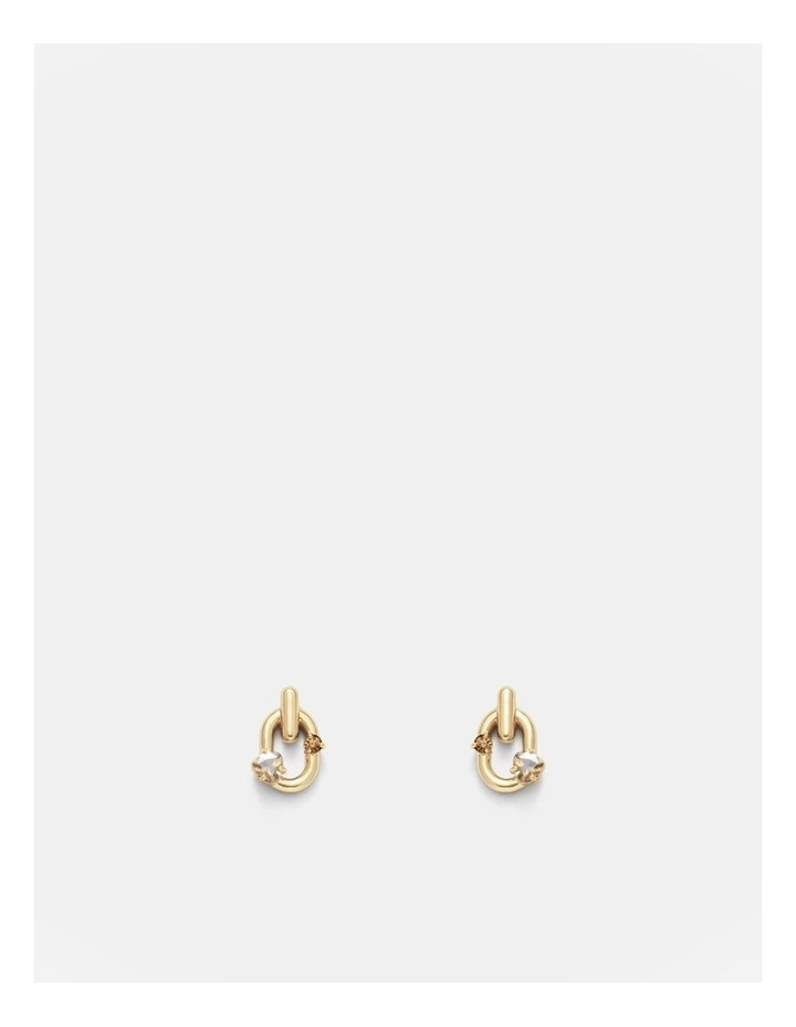 Found Link Stud Earrings in Gold