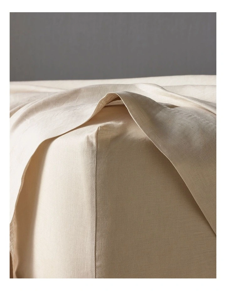 Sandy Cape Washed Belgian Linen Sheet Separates in Moonbeam